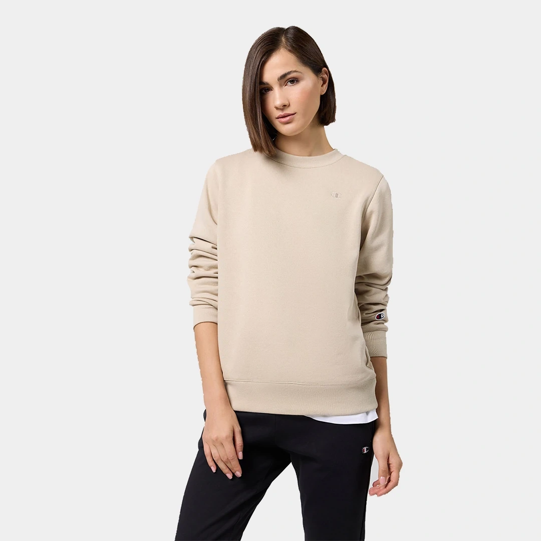 Powerblend Fleece Crew, C Logo Kadın Sweatshirt Kahverengi