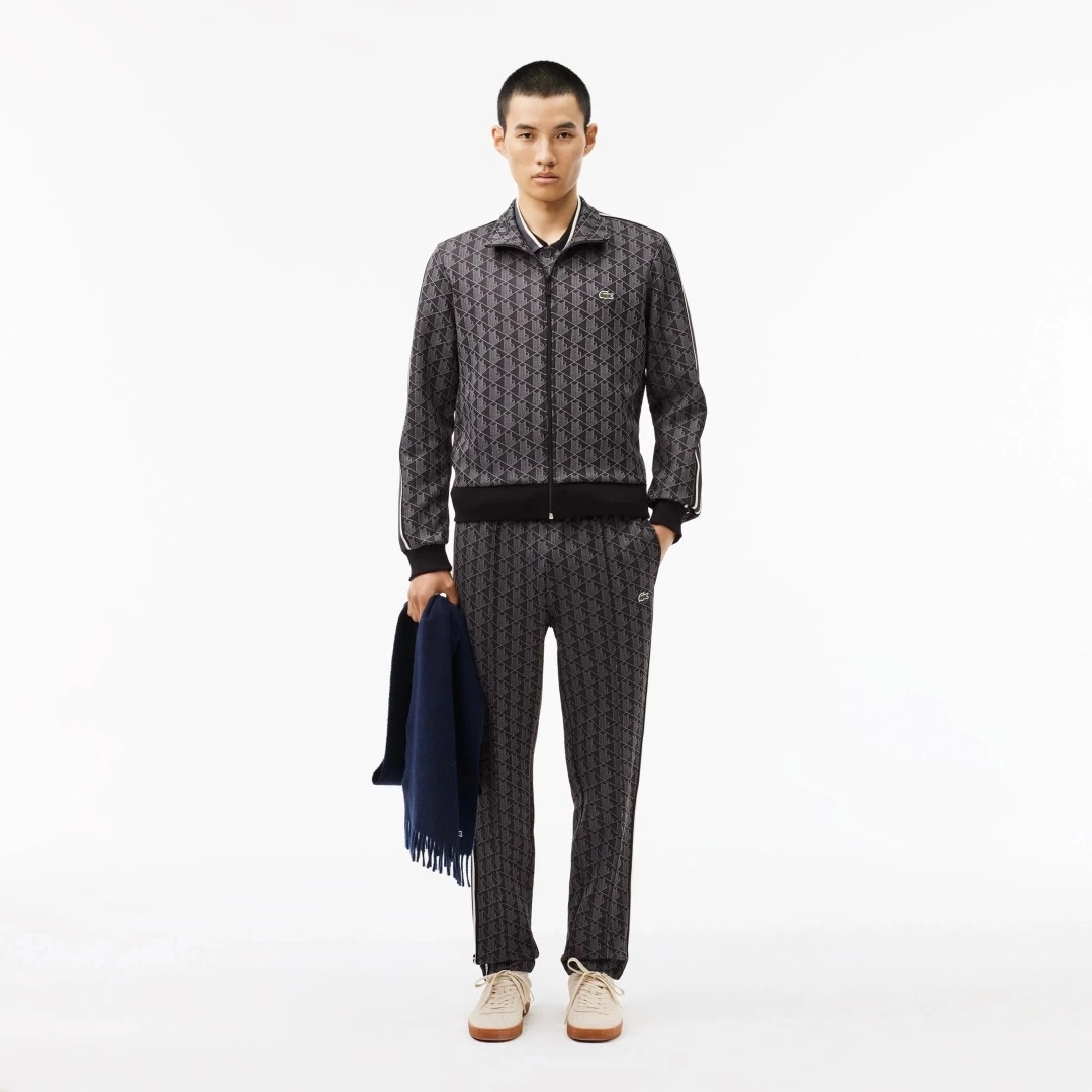Regular Fit Monogram Sweatshirt Siyah