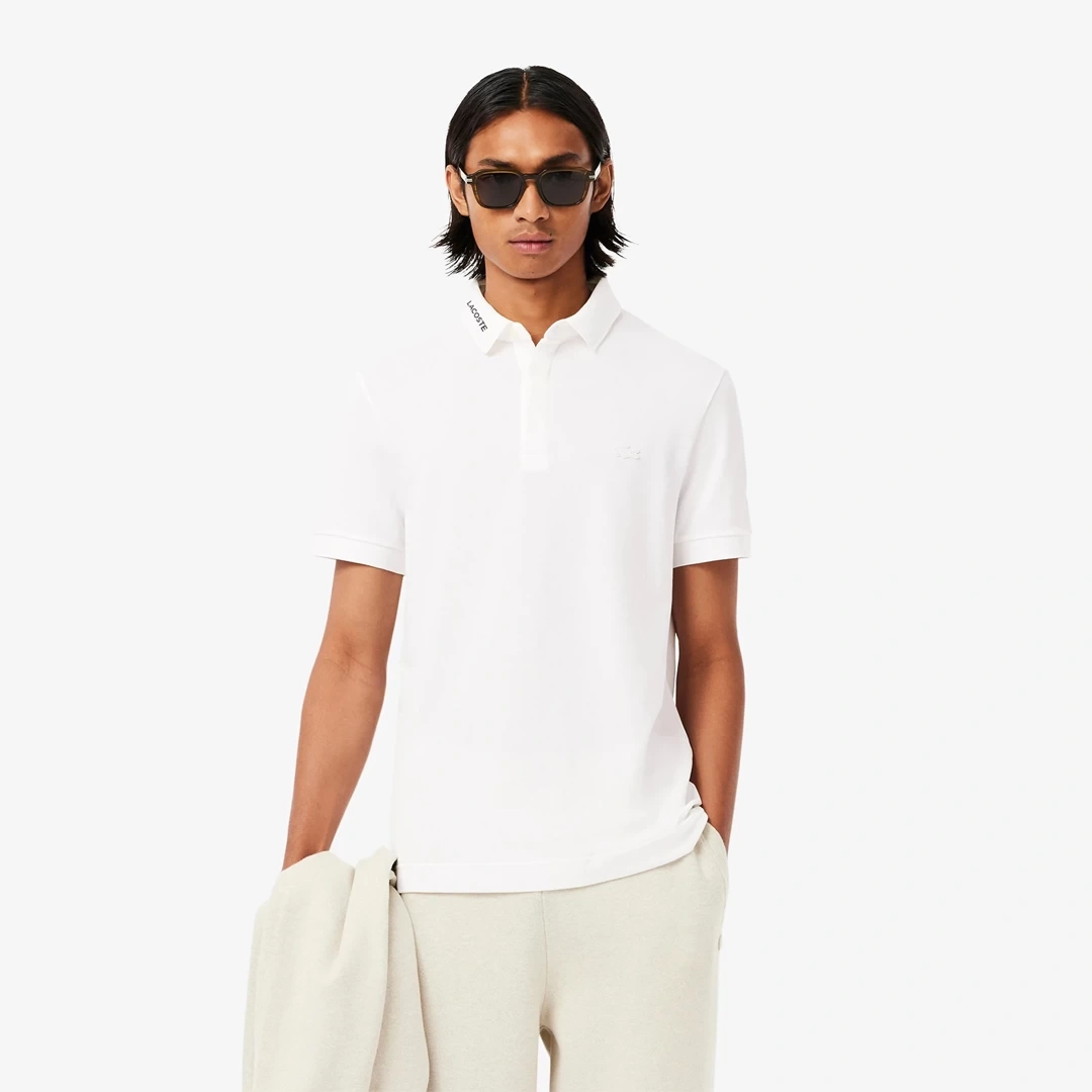 Regular Fit Paris Stretch Piqué Polo T-Shirt Beyaz