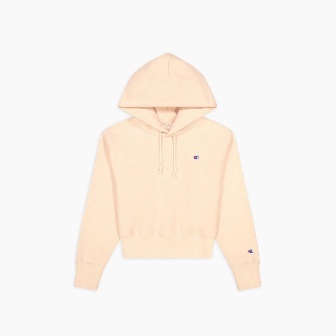 Reverse Weave Kadın Hoodie C Logo Pembe