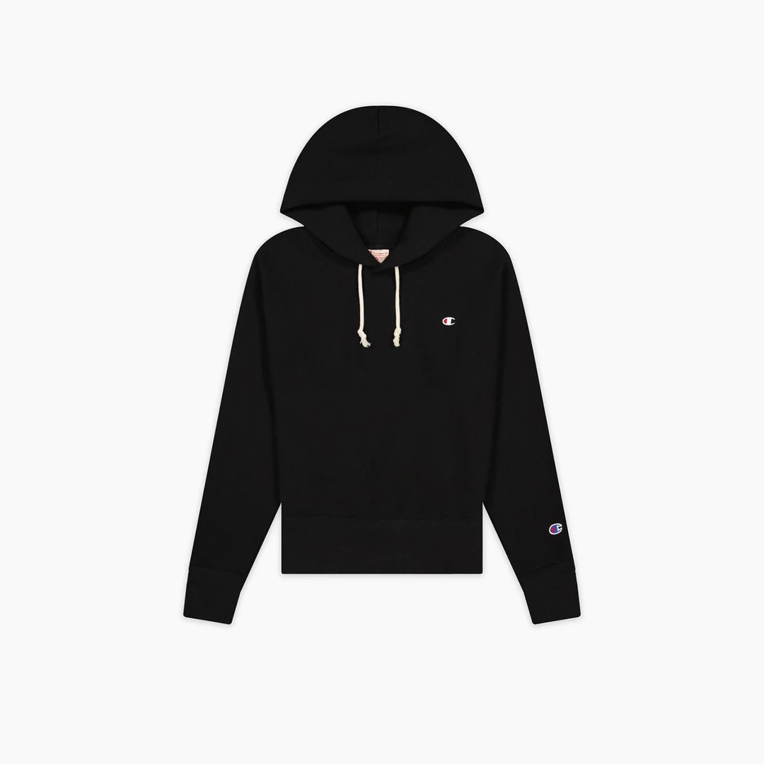 Reverse Weave Kadın Hoodie C Logo Siyah