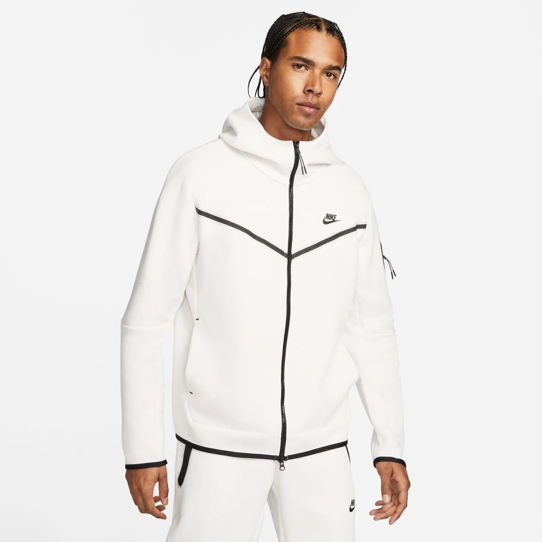 Tech Fleece Full Zip Hoodie Beyaz