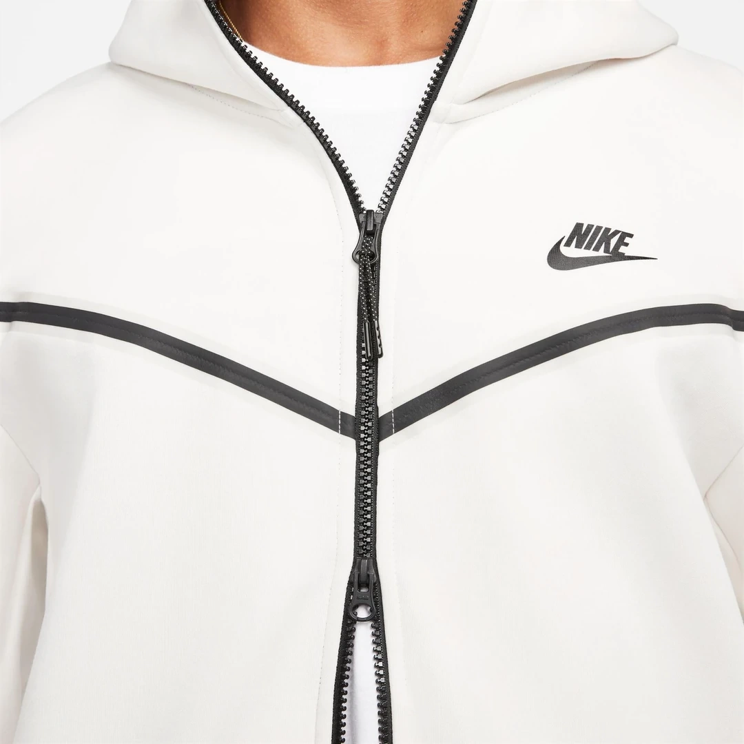 Tech Fleece Full Zip Hoodie Beyaz