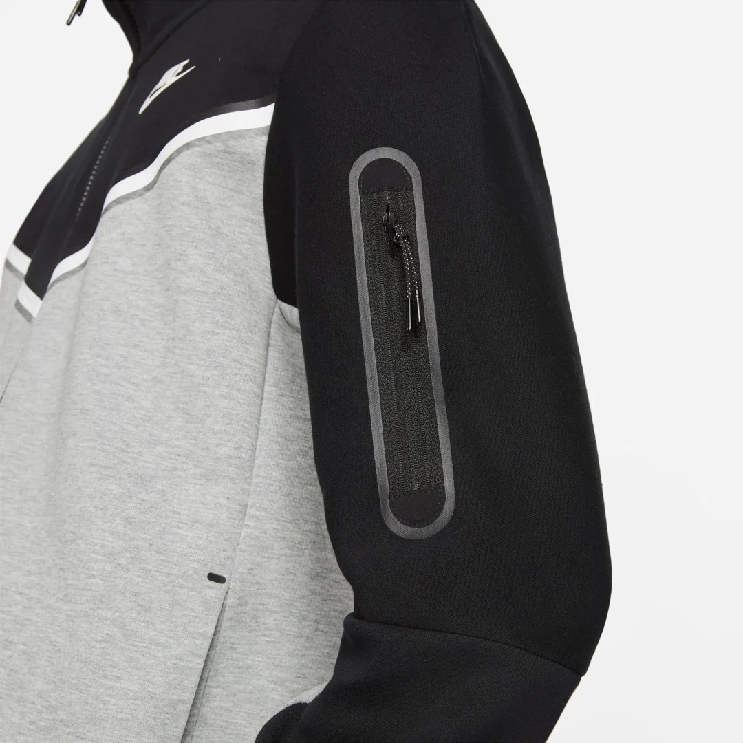 Tech Fleece Full Zip Hoodie Dark Grey Heather/Black/White