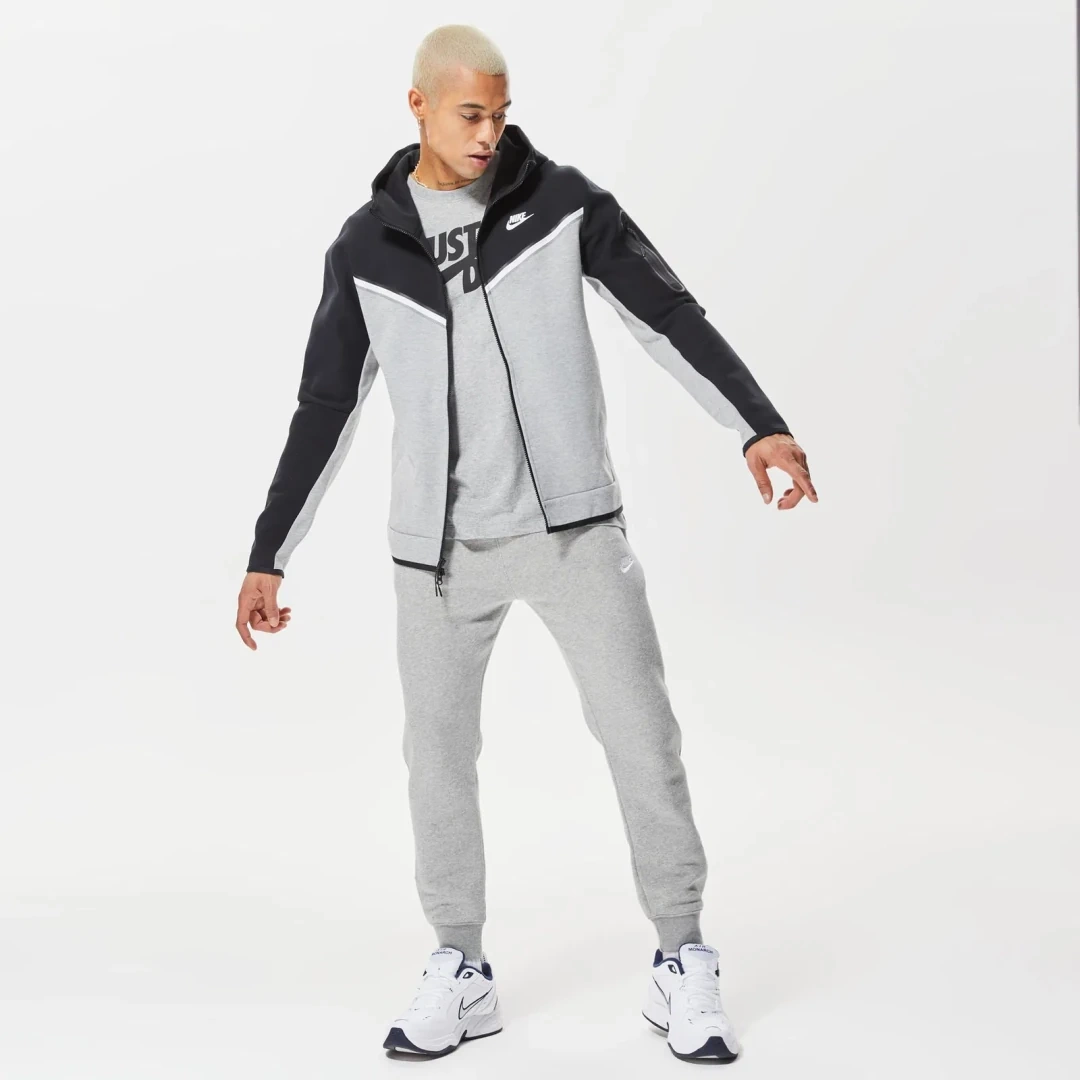 Tech Fleece Full Zip Hoodie Dark Grey Heather/Black/White