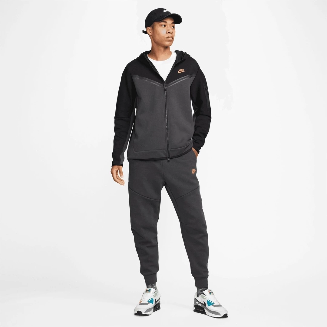 Tech Fleece Full Zip Hoodie Dark Smoke Grey/Black/Metallic Gold