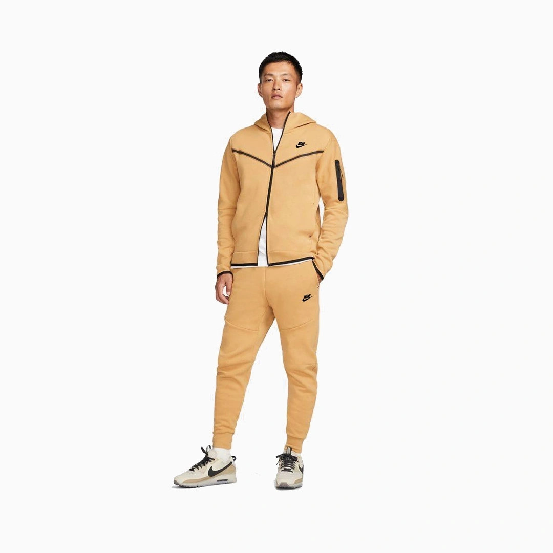 Tech Fleece Kapüşonlu Üst ve Eşofman Altı Brown Set