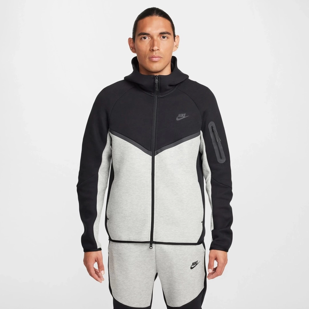 Tech Full-Zip Windrunner Hoodie Dark Grey Heather / Black