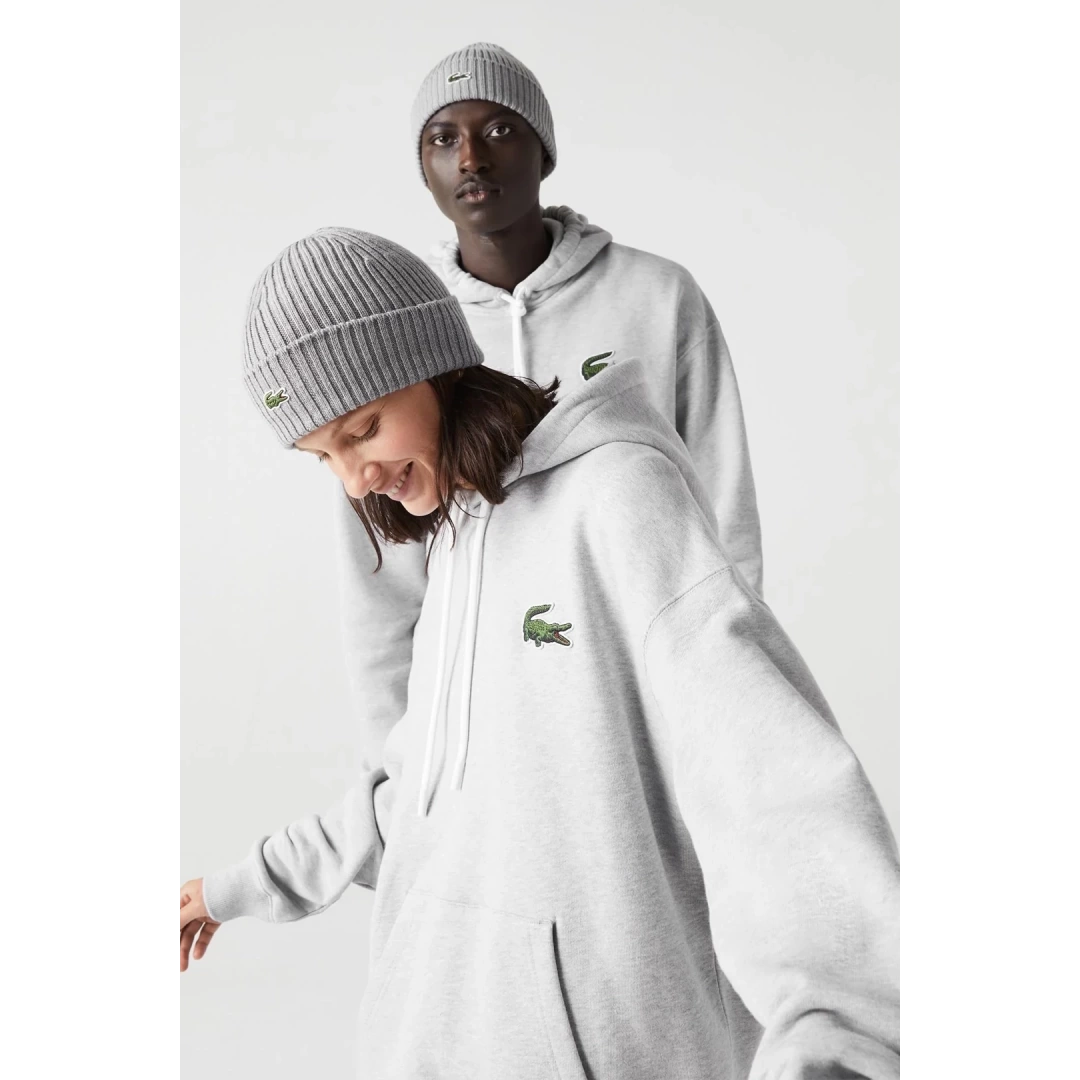 Unisex Loose Fit Kapüşonlu Organik Pamuk Gri
