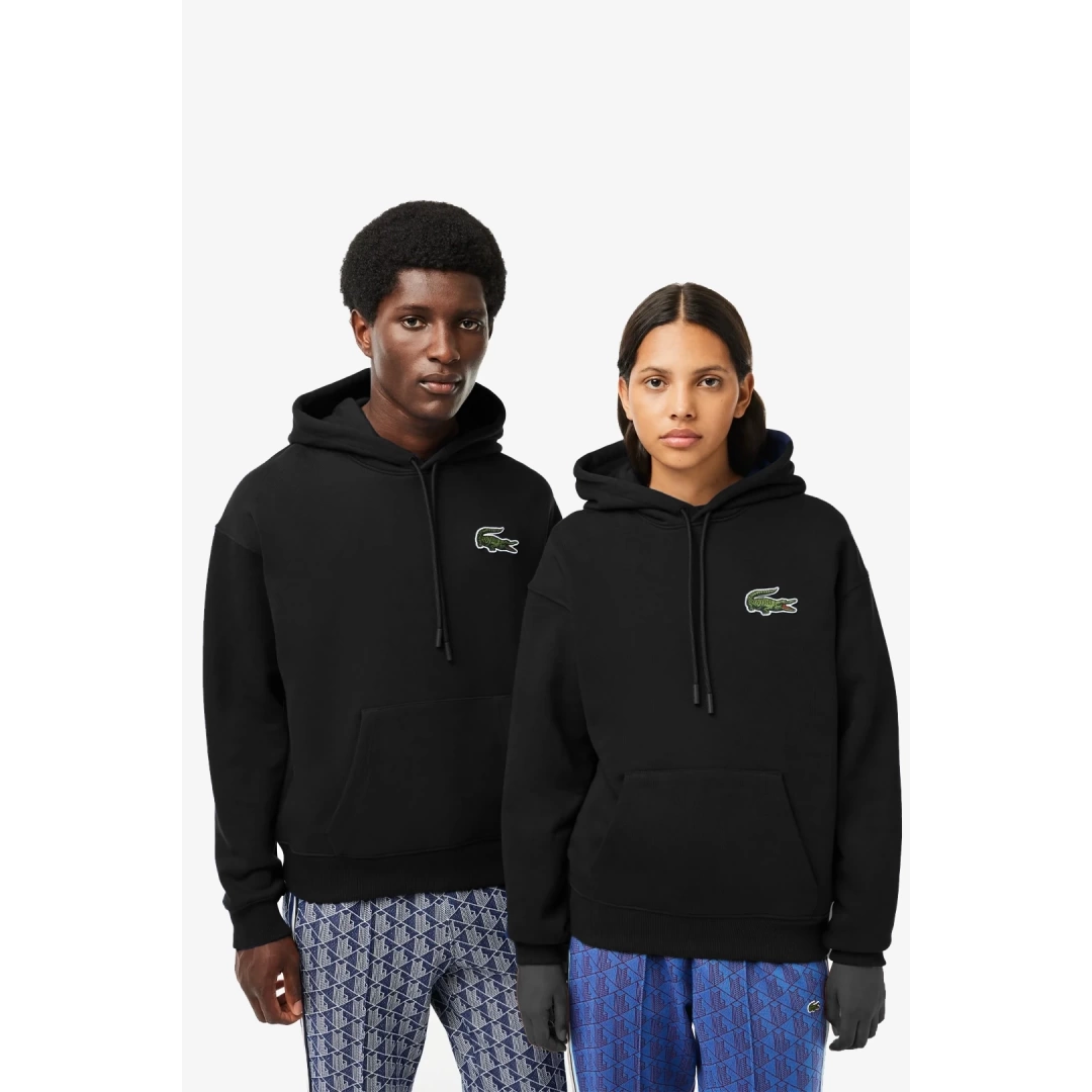 Unisex Loose Fit Kapüşonlu Organik Pamuk Siyah