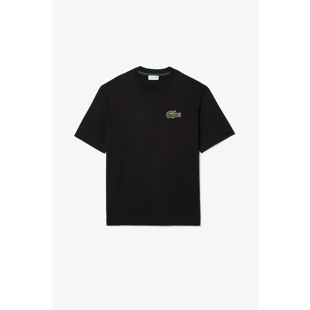 Unisex Loose Fit Large Croc Organic Heavy Tişört Siyah