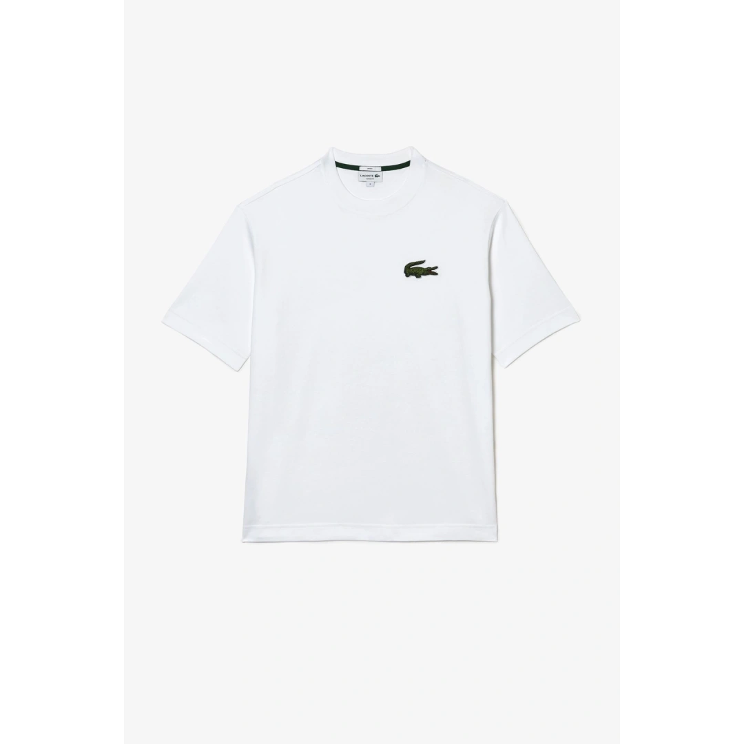 Unisex Loose Fit Large Croc Organic Heavy Tişört Beyaz