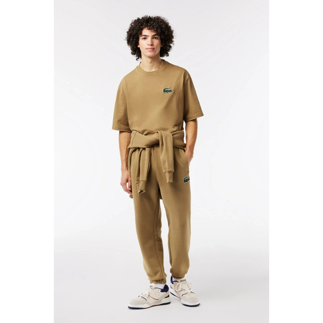 Unisex Loose Fit Large Croc Organic Heavy Tişört Kahverengi