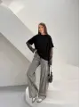 Siyah Güpür Kollu Bluz