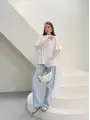 Beyaz Güpür Kollu Bluz