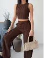 Kahverengi Halter Fitilli İkili Takımı