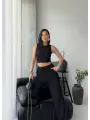 Siyah Halter Fitilli İkili Takım