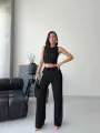 Siyah Halter Fitilli İkili Takım