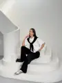Siyah Bağlama Detaylı Alt Üst Takım