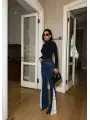 Tasarım Tül Detaylı Jean