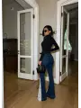 Tasarım Tül Detaylı Jean