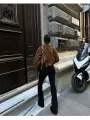 Siyah Likralı İspanyol Paça Denim