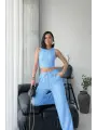 Bebek Mavisi Halter Fitilli İkili Takım
