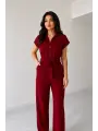 Kırmızı Kuşaklı Keten Tulum