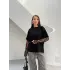 Siyah Güpür Kollu Bluz