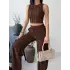 Kahverengi Halter Fitilli İkili Takımı