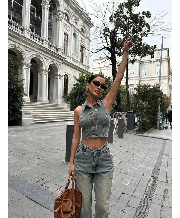 Eskitme Baggy Jean Pantalon