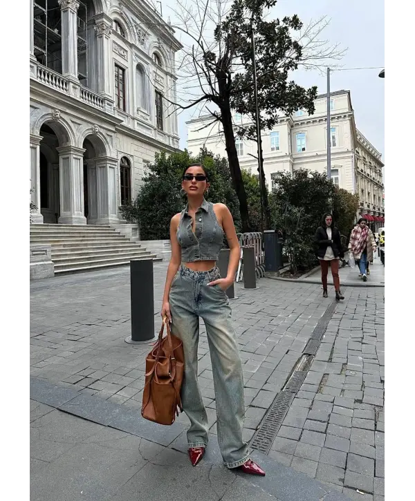 Eskitme Baggy Jean Pantalon