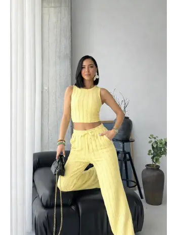 Sarı Halter Fitilli İkili Takım
