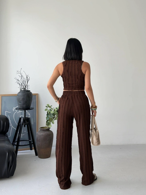 Kahverengi Halter Fitilli İkili Takımı