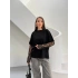 Siyah Güpür Kollu Bluz