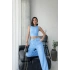 Bebek Mavisi Halter Fitilli İkili Takım