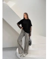 Siyah Güpür Kollu Bluz
