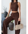Kahverengi Halter Fitilli İkili Takımı