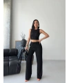 Siyah Halter Fitilli İkili Takım