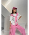 Pembe Bağlama Detaylı Alt Üst Takım