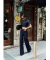 Frame Crop & Palazzo Pantolon Denim 2’li Takım