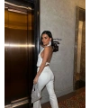 Beyaz İspanyol Paça Likralı Jean