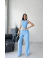 Bebek Mavisi Halter Fitilli İkili Takım
