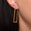 Anillo Dikdörtgen Halka Altın Küpe