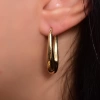 Arete Farklı Kesim Altın Halka Küpe