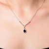 Blue Saphir Pırlanta Altın Kolye