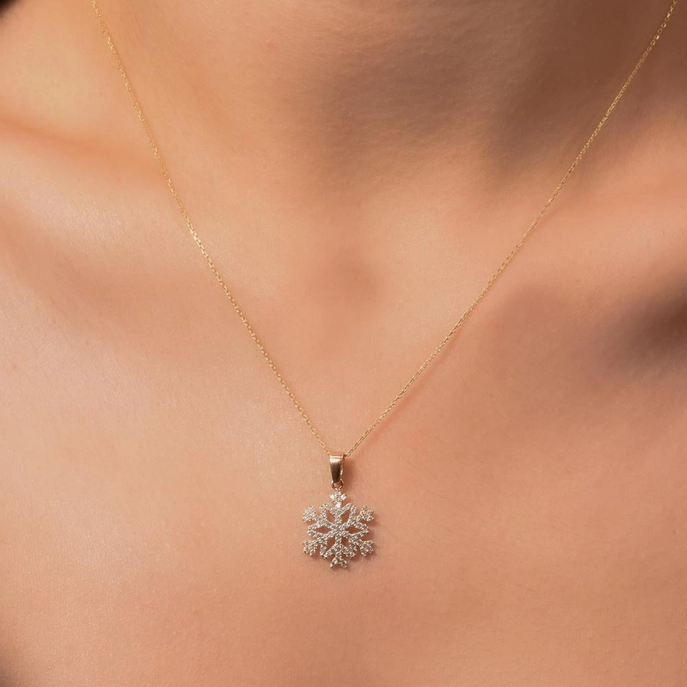 Snowflake Altın Kolye