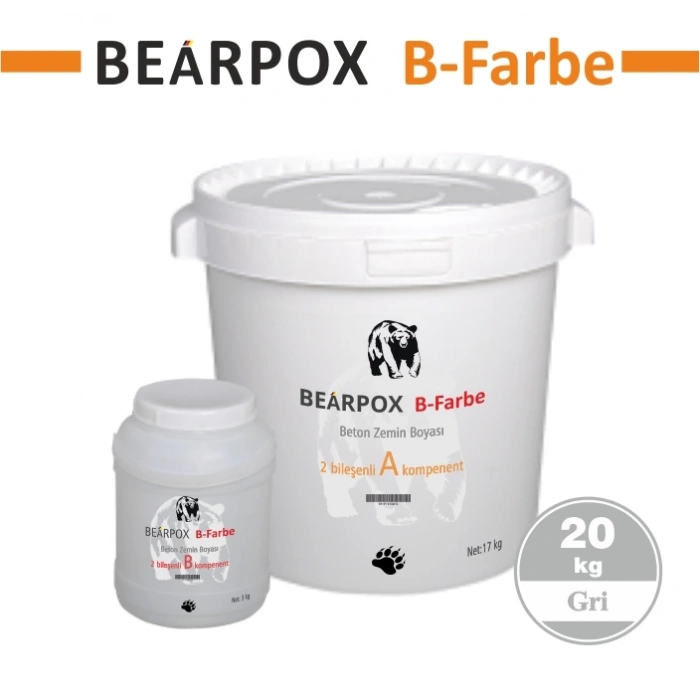 BearPOX B Farbe epoksi zemin boyası 20 kg Set GRİ