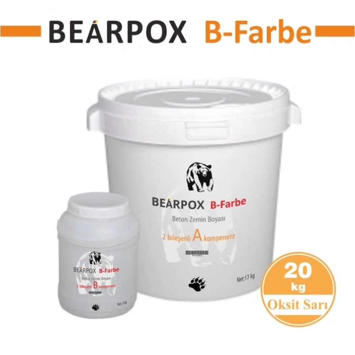 BearPOX B Farbe epoksi zemin boyası 20 kg Set Sarı