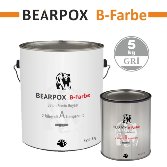 BearPOX B Farbe epoksi zemin boyası 5 kg Set GRİ